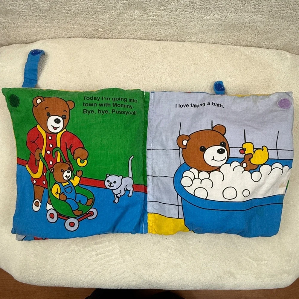 Baby's First Book Club Teddy's Day Soft Cloth‎ Book Infant Toddler Toy